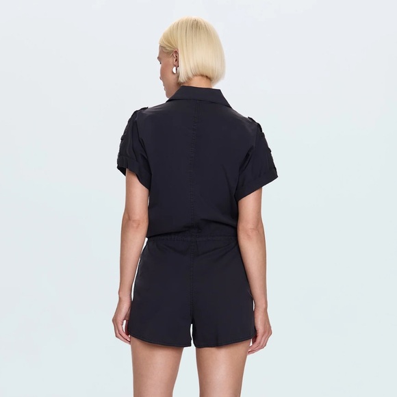 Pistola MEG SHORT SLEEVE ZIP FRONT ROMPER - Fade to Black - Picture 4 of 5